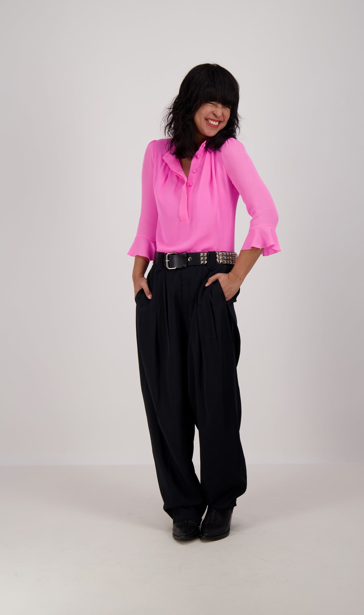 Bardot Silk Shirt Hot Pink