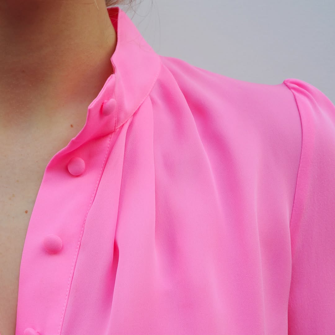 Bardot Womens Silk Shirt - Hot Pink