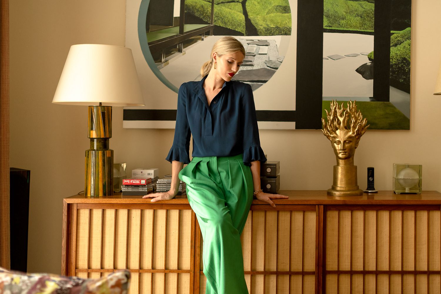 Bardot Silk Shirt Navy (PRE ORDER)