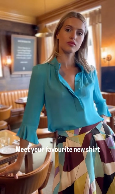 Bardot Womens Silk Shirt - Turquoise