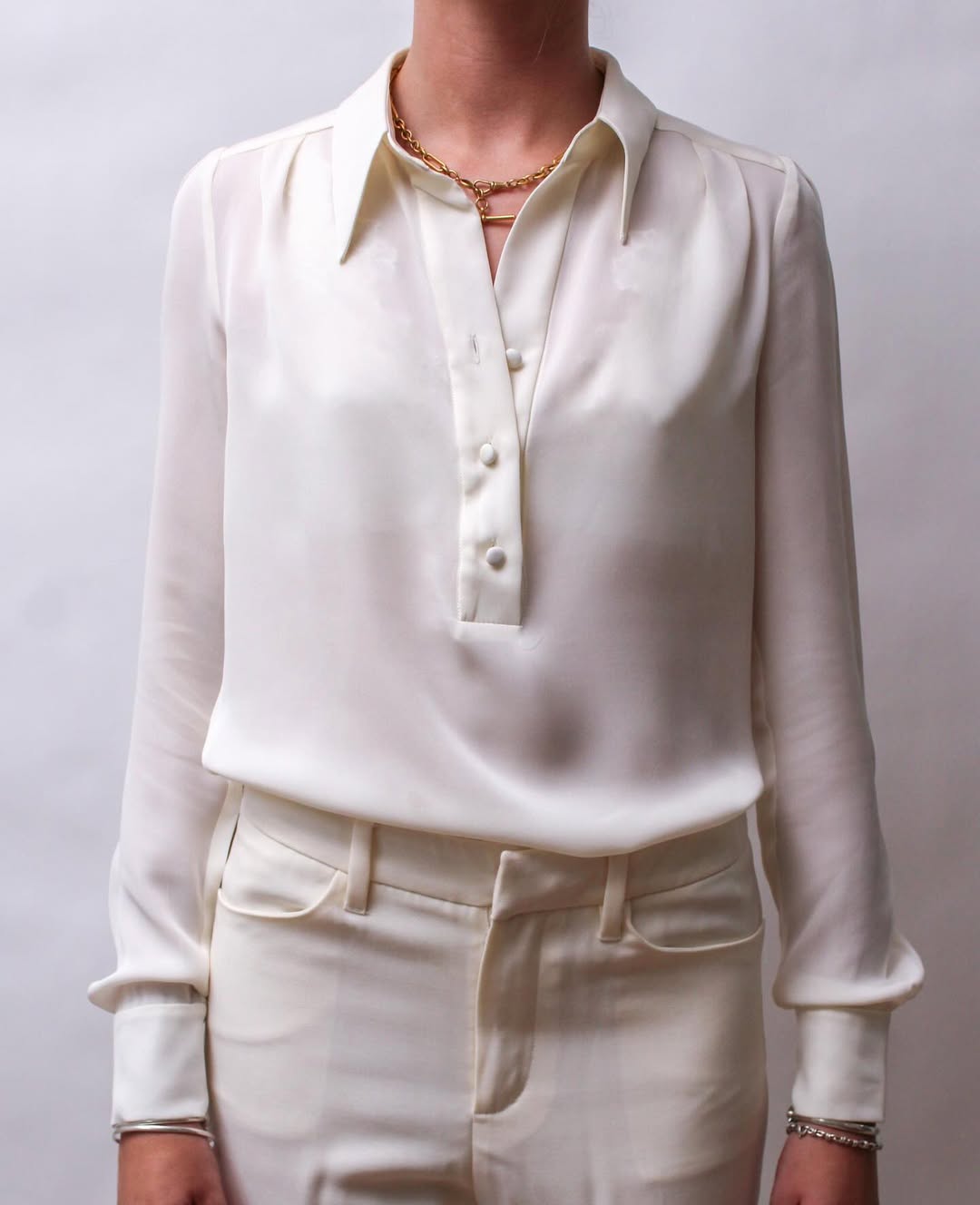 Lupin Womens Silk Shirt - Ivory