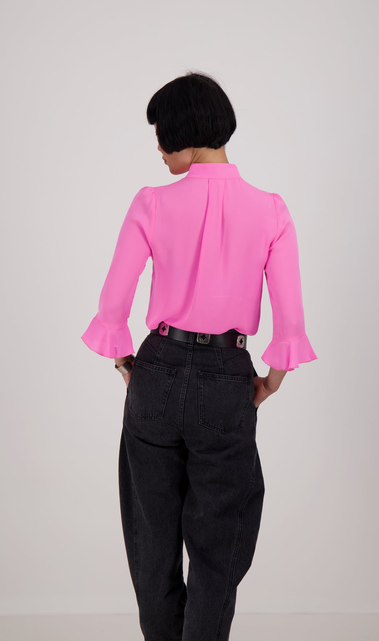 Bardot Silk Shirt Hot Pink